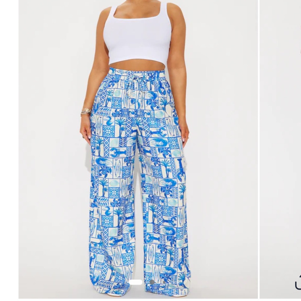 Mediterranean Bliss Satin Pant - Blue/combo